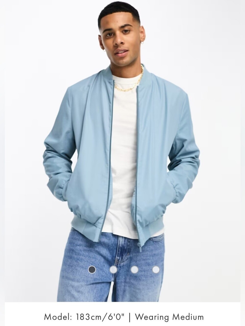 ASOS Light Blue Men's Bomber Jacket - SZ XL